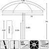 image:imageAMMSUN 75ft High Wind Beach Umbrella with Air Vent amp Ash Wood PoleRed Blue American flag