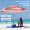 image:imageAMMSUN 75ft High Wind Beach Umbrella with Air Vent amp Ash Wood PoleRed White