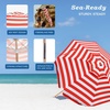 image:imageAMMSUN 75ft High Wind Beach Umbrella with Air Vent amp Ash Wood PoleRed White