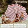 image:imageAMMSUN 75ft High Wind Beach Umbrella with Air Vent amp Ash Wood PoleRed White