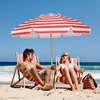 image:imageAMMSUN 75ft High Wind Beach Umbrella with Air Vent amp Ash Wood PoleRed White