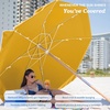 image:imageAMMSUN 75ft High Wind Beach Umbrella with Air Vent amp Ash Wood PoleSolid Yellow