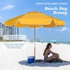 image:imageAMMSUN 75ft High Wind Beach Umbrella with Air Vent amp Ash Wood PoleSolid Yellow