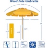 image:imageAMMSUN 75ft High Wind Beach Umbrella with Air Vent amp Ash Wood PoleSolid Yellow