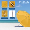 image:imageAMMSUN 75ft High Wind Beach Umbrella with Air Vent amp Ash Wood PoleSolid Yellow