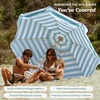 image:imageAMMSUN 75ft High Wind Beach Umbrella with Air Vent amp Ash Wood PoleTurquoise  White