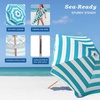 image:imageAMMSUN 75ft High Wind Beach Umbrella with Air Vent amp Ash Wood PoleTurquoise  White
