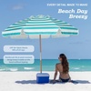 image:imageAMMSUN 75ft High Wind Beach Umbrella with Air Vent amp Ash Wood PoleTurquoise  White