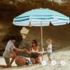 image:imageAMMSUN 75ft High Wind Beach Umbrella with Air Vent amp Ash Wood PoleTurquoise  White