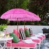 image:imageAMMSUN 75ft Hula Thatched Tiki Patio Beach Umbrella Hawaiian Style 10 Ribs UPF 50 with Tilt Carry Bag for Outdoor Tiki Bar Tropical Palapa Patio Garden Beach Pool Backyard Natural ColorPink
