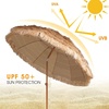 image:imageAMMSUN 75ft Hula Thatched Tiki Patio Beach Umbrella Hawaiian Style 10 Ribs UPF 50 with Tilt Carry Bag for Outdoor Tiki Bar Tropical Palapa Patio Garden Beach Pool Backyard Natural ColorA Natural