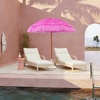 image:imageAMMSUN 75ft Hula Thatched Tiki Patio Beach Umbrella Hawaiian Style 10 Ribs UPF 50 with Tilt Carry Bag for Outdoor Tiki Bar Tropical Palapa Patio Garden Beach Pool Backyard Natural ColorPink