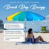 image:imageAMMSUN 75ft Large Heavy Duty HIGH Wind Beach Umbrella with sand anchor amp Tilt Sun Shelter UPF 50 Protection Outdoor Umbrellas Sunshade with Carry Bag for Patio Garden Pool Backyard RainbowCelestial Blue