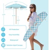 image:imageAMMSUN 78FT Outdoor Patio Umbrella Boho Wood Pole Market Table UmbrellaGreen Plaid
