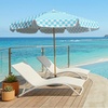 image:imageAMMSUN 78FT Outdoor Patio Umbrella Boho Wood Pole Market Table UmbrellaGreen Plaid