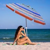 image:imageAMMSUN 7ft Heavy Duty High Wind Beach Umbrella Parasols with Sand Anchor Vent Tilt UV 50 Sun Protection Portable Outdoor Sunshade Umbrellas Carry Bag for Patio Garden Pool Backyard BlueCaribbean Twilight