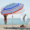 image:imageAMMSUN 7ft Heavy Duty High Wind Beach Umbrella Parasols with Sand Anchor Vent Tilt UV 50 Sun Protection Portable Outdoor Sunshade Umbrellas Carry Bag for Patio Garden Pool Backyard BlueCaribbean Twilight