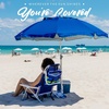 image:imageAMMSUN 7ft Heavy Duty High Wind Beach Umbrella Parasols with Sand Anchor Vent Tilt UV 50 Sun Protection Portable Outdoor Sunshade Umbrellas Carry Bag for Patio Garden Pool Backyard BlueSolid Blue