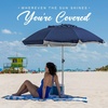 image:imageAMMSUN 7ft Heavy Duty High Wind Beach Umbrella Parasols with Sand Anchor Vent Tilt UV 50 Sun Protection Portable Outdoor Sunshade Umbrellas Carry Bag for Patio Garden Pool Backyard BlueSolid Navy