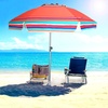 image:imageAMMSUN 7ft Heavy Duty High Wind Beach Umbrella Parasols with Sand Anchor Vent Tilt UV 50 Sun Protection Portable Outdoor Sunshade Umbrellas Carry Bag for Patio Garden Pool Backyard BlueRed Solstice