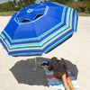 image:imageAMMSUN 7ft Heavy Duty High Wind Beach Umbrella Parasols with Sand Anchor Vent Tilt UV 50 Sun Protection Portable Outdoor Sunshade Umbrellas Carry Bag for Patio Garden Pool Backyard BlueBlue