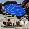 image:imageAMMSUN 7ft Heavy Duty High Wind Beach Umbrella Parasols with Sand Anchor Vent Tilt UV 50 Sun Protection Portable Outdoor Sunshade Umbrellas Carry Bag for Patio Garden Pool Backyard BlueTide Whisper Blue