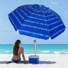 image:imageAMMSUN 7ft Heavy Duty High Wind Beach Umbrella Parasols with Sand Anchor Vent Tilt UV 50 Sun Protection Portable Outdoor Sunshade Umbrellas Carry Bag for Patio Garden Pool Backyard BlueTide Whisper Blue