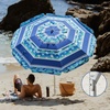 image:imageAMMSUN 7ft Heavy Duty High Wind Beach Umbrella Parasols with Sand Anchor Vent Tilt UV 50 Sun Protection Portable Outdoor Sunshade Umbrellas Carry Bag for Patio Garden Pool Backyard BlueCrystal Fresco