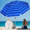image:imageAMMSUN 7ft Heavy Duty High Wind Beach Umbrella Parasols with Sand Anchor Vent Tilt UV 50 Sun Protection Portable Outdoor Sunshade Umbrellas Carry Bag for Patio Garden Pool Backyard BlueTide Whisper Blue