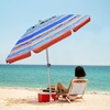 image:imageAMMSUN 7ft Heavy Duty High Wind Beach Umbrella Parasols with Sand Anchor Vent Tilt UV 50 Sun Protection Portable Outdoor Sunshade Umbrellas Carry Bag for Patio Garden Pool Backyard BlueCaribbean Twilight