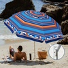 image:imageAMMSUN 7ft Heavy Duty High Wind Beach Umbrella Parasols with Sand Anchor Vent Tilt UV 50 Sun Protection Portable Outdoor Sunshade Umbrellas Carry Bag for Patio Garden Pool Backyard BlueBlue Orange