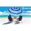 image:imageAMMSUN 7ft Heavy Duty High Wind Beach Umbrella Parasols with Sand Anchor Vent Tilt UV 50 Sun Protection Portable Outdoor Sunshade Umbrellas Carry Bag for Patio Garden Pool Backyard BlueCrystal Fresco