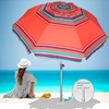 image:imageAMMSUN 7ft Heavy Duty High Wind Beach Umbrella Parasols with Sand Anchor Vent Tilt UV 50 Sun Protection Portable Outdoor Sunshade Umbrellas Carry Bag for Patio Garden Pool Backyard BlueRed Solstice