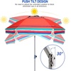image:imageAMMSUN 7ft Heavy Duty High Wind Beach Umbrella Parasols with Sand Anchor Vent Tilt UV 50 Sun Protection Portable Outdoor Sunshade Umbrellas Carry Bag for Patio Garden Pool Backyard BlueRed Solstice
