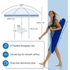 image:imageAMMSUN 7ft Heavy Duty High Wind Beach Umbrella with sand anchor Builtin Table Tray Vent Tilt Pole UPF 50 Windproof Portable Outdoor Umbrellas Carry Bag for Patio Garden Pool Backyard stripeBlue