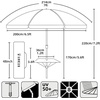image:imageAMMSUN 7ft Heavy Duty High Wind Beach Umbrella with sand anchor Builtin Table Tray Vent Tilt Pole UPF 50 Windproof Portable Outdoor Umbrellas Carry Bag for Patio Garden Pool Backyard RedBlue