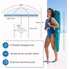 image:imageAMMSUN 7ft Heavy Duty High Wind Beach Umbrella with sand anchor Builtin Table Tray Vent Tilt Pole UPF 50 Windproof Portable Outdoor Umbrellas Carry Bag for Patio Garden Pool Backyard stripeTeal