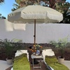 image:imageAMMSUN 7ft Patio Umbrella with Fringe Outdoor Tassel Umbrella UPF50 Premium Steel Pole and Steel Ribs Push Button Tilt BlackLight Beige