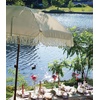 image:imageAMMSUN 7ft Patio Umbrella with Fringe Outdoor Tassel Umbrella UPF50 Premium Steel Pole and Steel Ribs Push Button Tilt BlackLight Beige