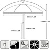image:imageAMMSUN 7ft Patio Umbrella with Fringe Outdoor Tassel Umbrella UPF50 Premium Steel Pole and Steel Ribs Push Button Tilt BlackNavy Blue Stripes