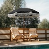 image:imageAMMSUN 7ft Patio Umbrella with Fringe Outdoor Tassel Umbrella UPF50 Premium Steel Pole and Steel Ribs Push Button Tilt BlackNoble Black