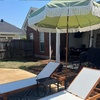 image:imageAMMSUN 7ft Patio Umbrella with Fringe Outdoor Tassel Umbrella UPF50 Premium Steel Pole and Steel Ribs Push Button Tilt BlackSage Green