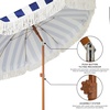 image:imageAMMSUN 7ft Patio Umbrella with Fringe Outdoor Tassel Umbrella UPF50 Premium Steel Pole and Steel Ribs Push Button Tilt BlackSailor Jentle Blue