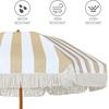 image:imageAMMSUN 7ft Patio Umbrella with Fringe Outdoor Tassel Umbrella UPF50 Premium Steel Pole and Steel Ribs Push Button Tilt BlackStripe Beige
