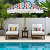 image:imageAMMSUN 7ft Patio Umbrella with Fringe Outdoor Tassel Umbrella UPF50 Premium Steel Pole and Steel Ribs Push Button Tilt BlackWave Colorful