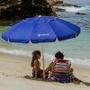 image:imageAMMSUN 8 Feet Large Beach Umbrella with Sand Anchor Heavy Duty High Wind Portable Outdoor Umbrellas UV 50 Protection Air Vent Tilt Patio Garden PoolBlue