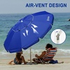 image:imageAMMSUN 8 Feet Large Beach Umbrella with Sand Anchor Heavy Duty High Wind Portable Outdoor Umbrellas UV 50 Protection Air Vent Tilt Patio Garden PoolBlue