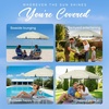 image:imageAMMSUN 8 Feet Large Beach Umbrella with Sand Anchor Heavy Duty High Wind Portable Outdoor Umbrellas UV 50 Protection Air Vent Tilt Patio Garden PoolCream Khaki