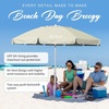 image:imageAMMSUN 8 Feet Large Beach Umbrella with Sand Anchor Heavy Duty High Wind Portable Outdoor Umbrellas UV 50 Protection Air Vent Tilt Patio Garden PoolCream Khaki