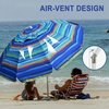 image:imageAMMSUN 8 Feet Large Beach Umbrella with Sand Anchor Heavy Duty High Wind Portable Outdoor Umbrellas UV 50 Protection Air Vent Tilt Patio Garden PoolGreen Stripes